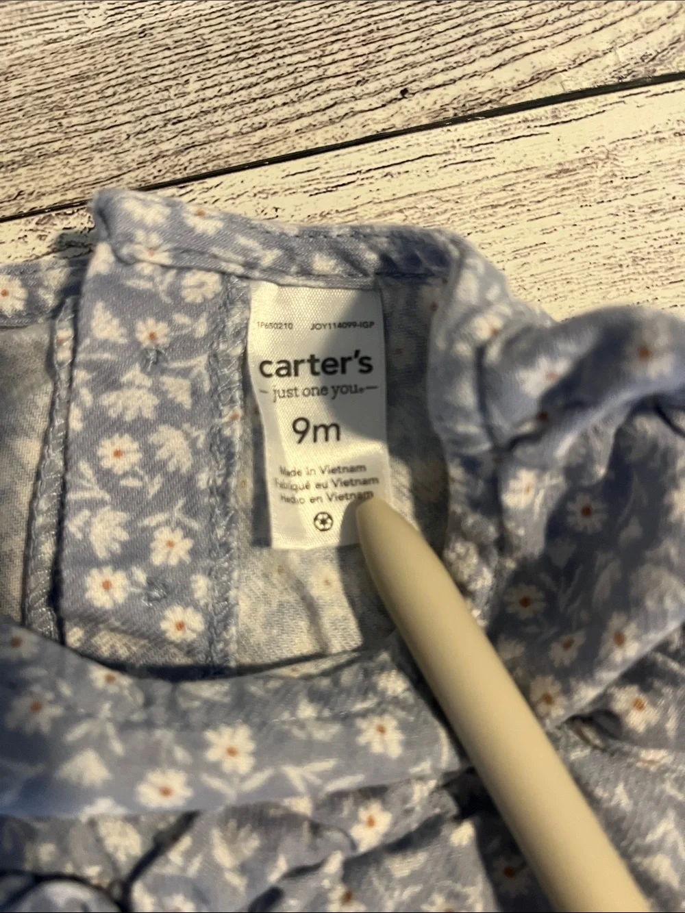 Carter's 100% Cotton Light Blue Floral Top with Matching Bloomers Size 9 Months